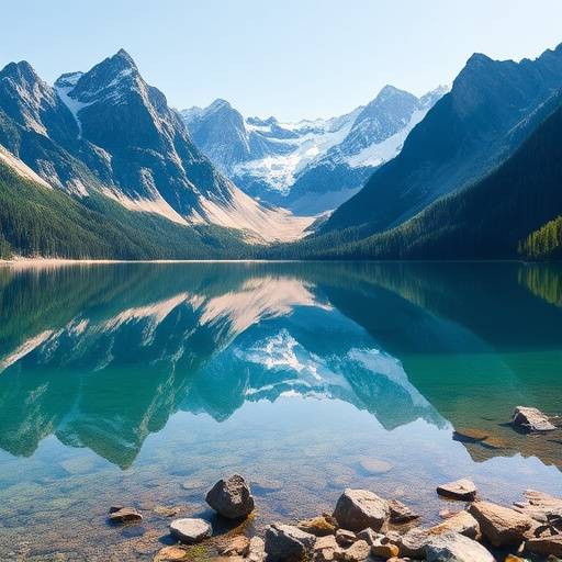 Beeindruckende Berglandschaft in den österreichischen Alpen mit klarem Bergsee