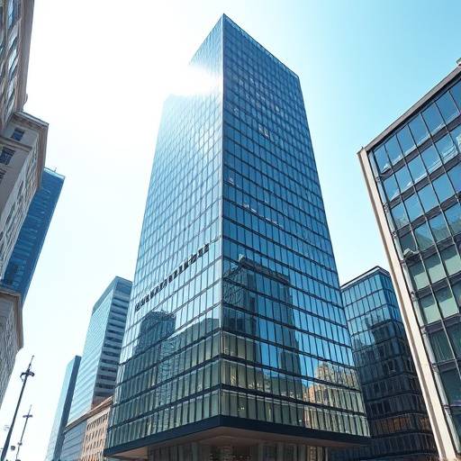 Moderne Bürogebäude mit Glasfassade und urbanem Flair in Wien