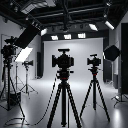 Professionelles Filmstudio mit moderner Ausstattung und Beleuchtung