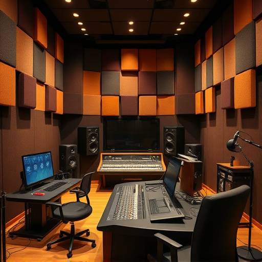Tonstudio mit professioneller Akustik und Aufnahmeequipment